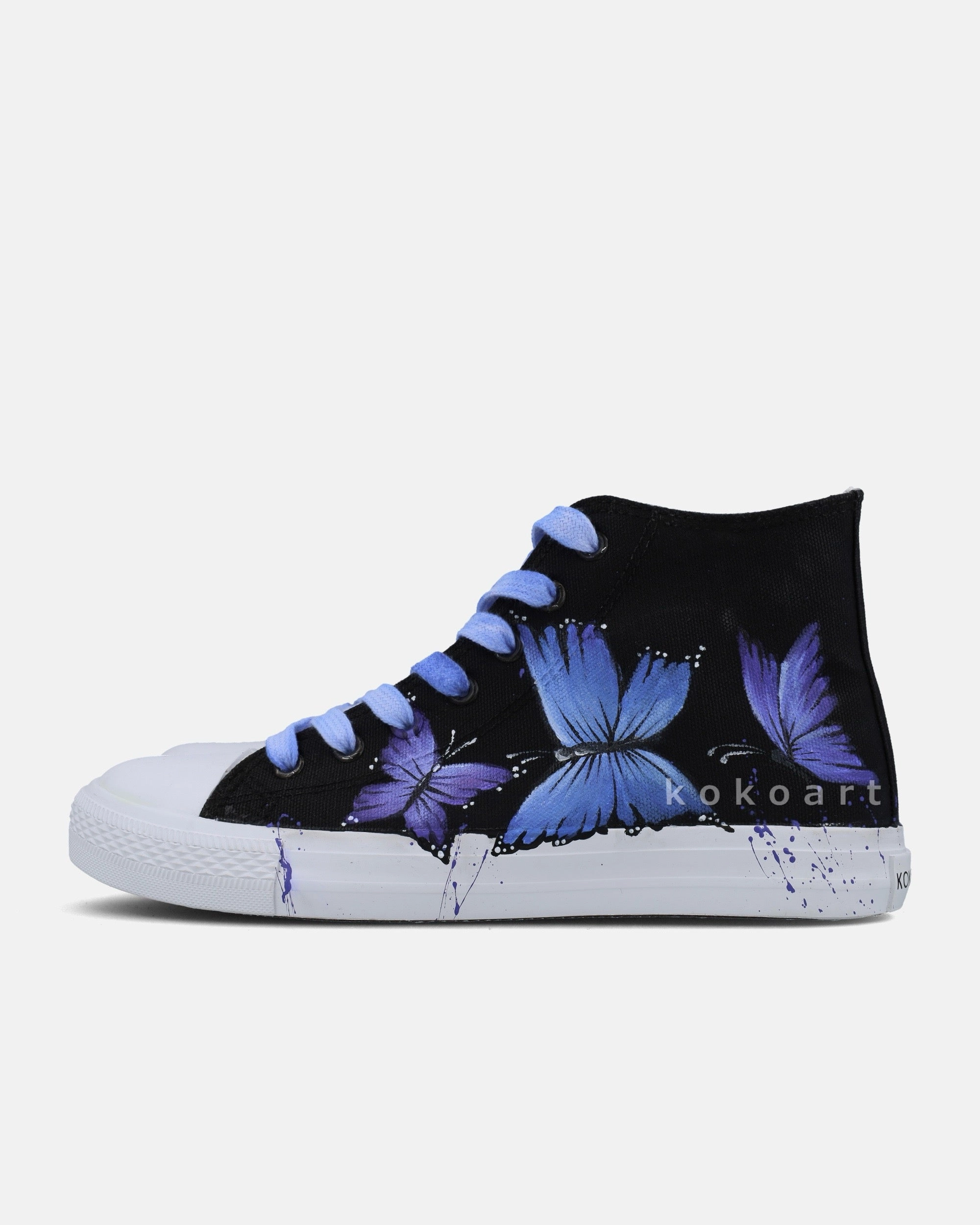 Purple Butterflies Hand Painted Shoes