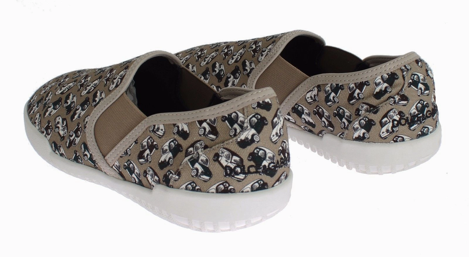 Beige Denim Car Print Loafers Sneakers Shoes Most Comfortable Casual Shoes For Travel