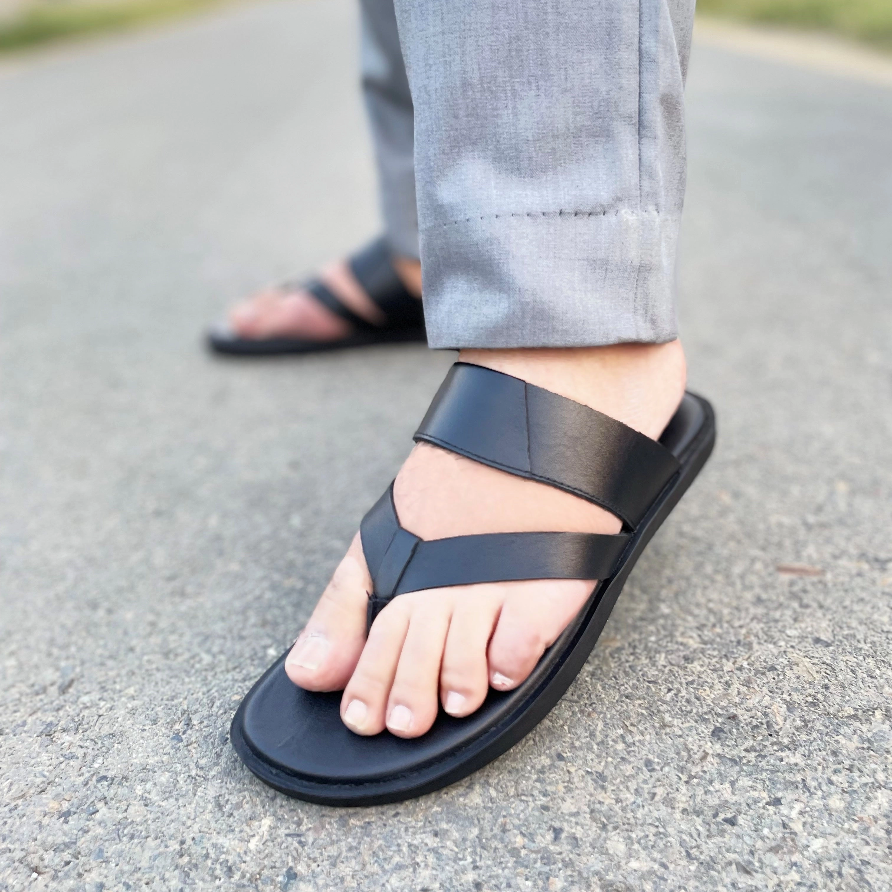 LS Pure Leather Handmade PediPure Chappal LS-152 Boston Slides