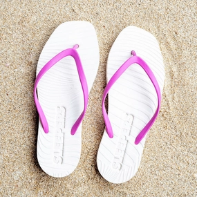 Flip Flops With Pearls Tapered Eggnog med Festival Fucsia strap Flip Flop