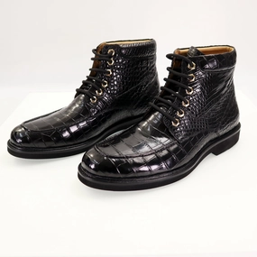 Work Boots Close To Me Mens Handcrafted Alligator Crocodile Leather Dress Shoes Lace up Brogue Shoes