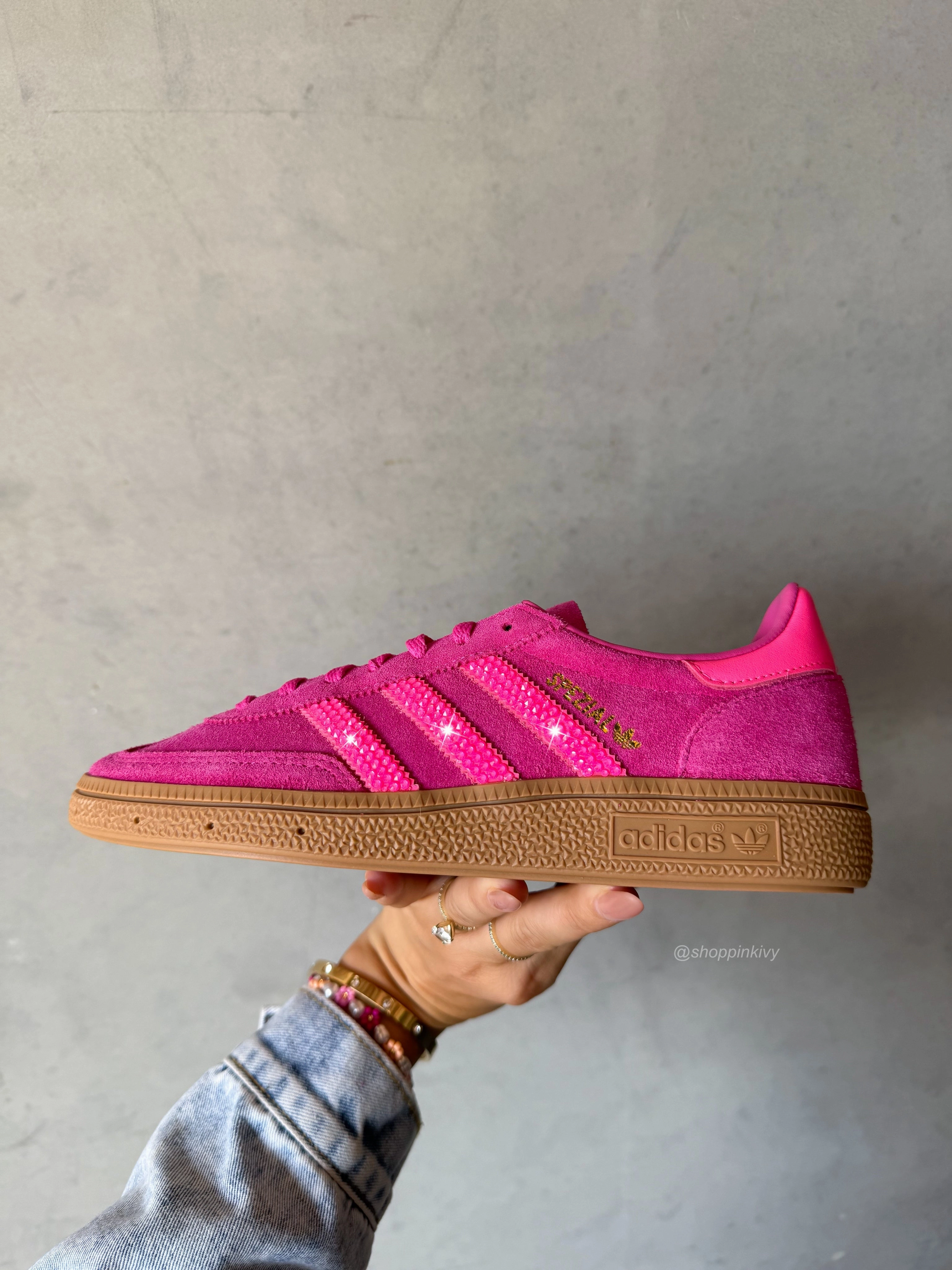 Hot Pink Fuchsia Swarovski Adidas Original Spezial Shoes Adidas Shoes With Dress
