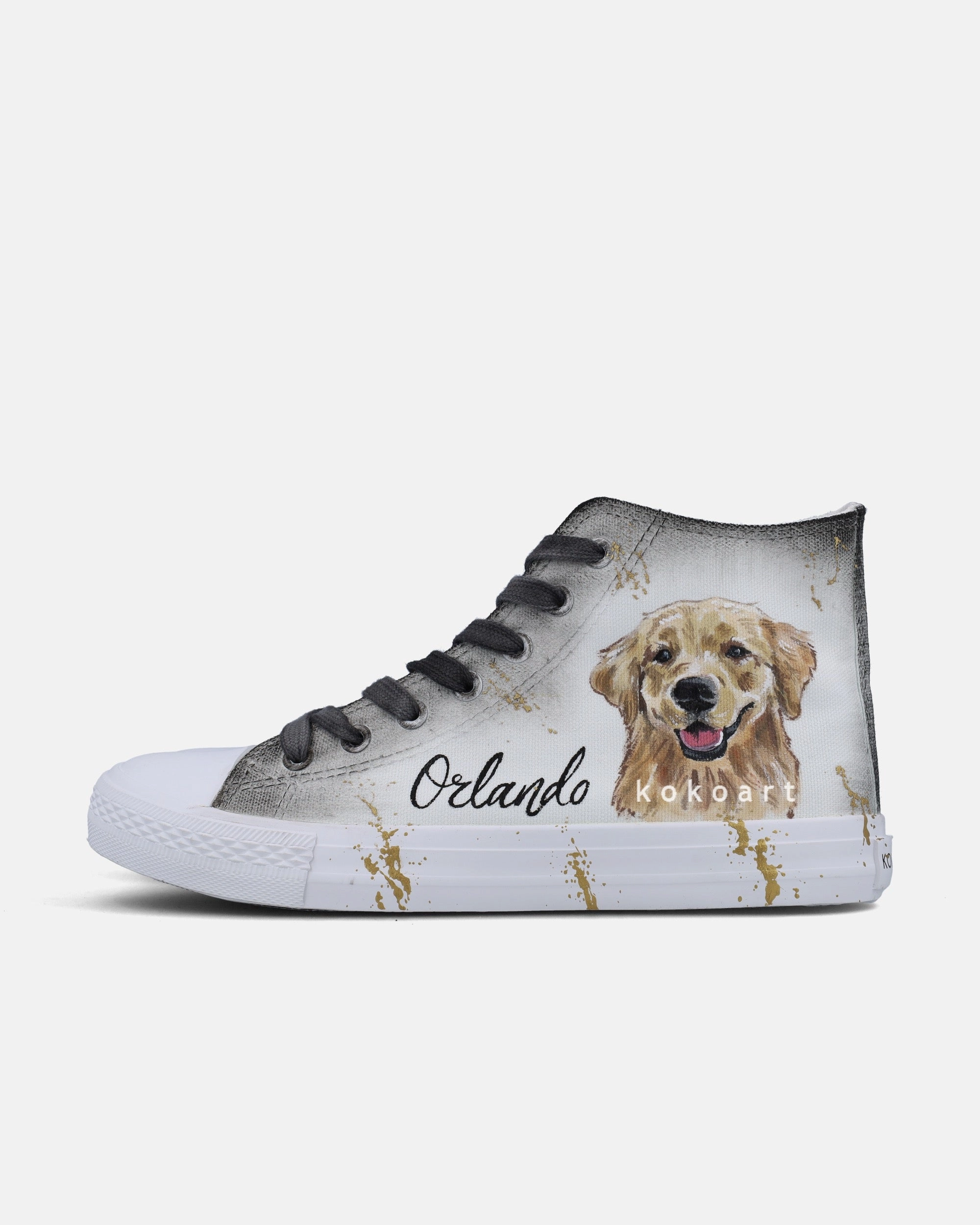 Realistic Pet Portrait Hand Painted Shoes