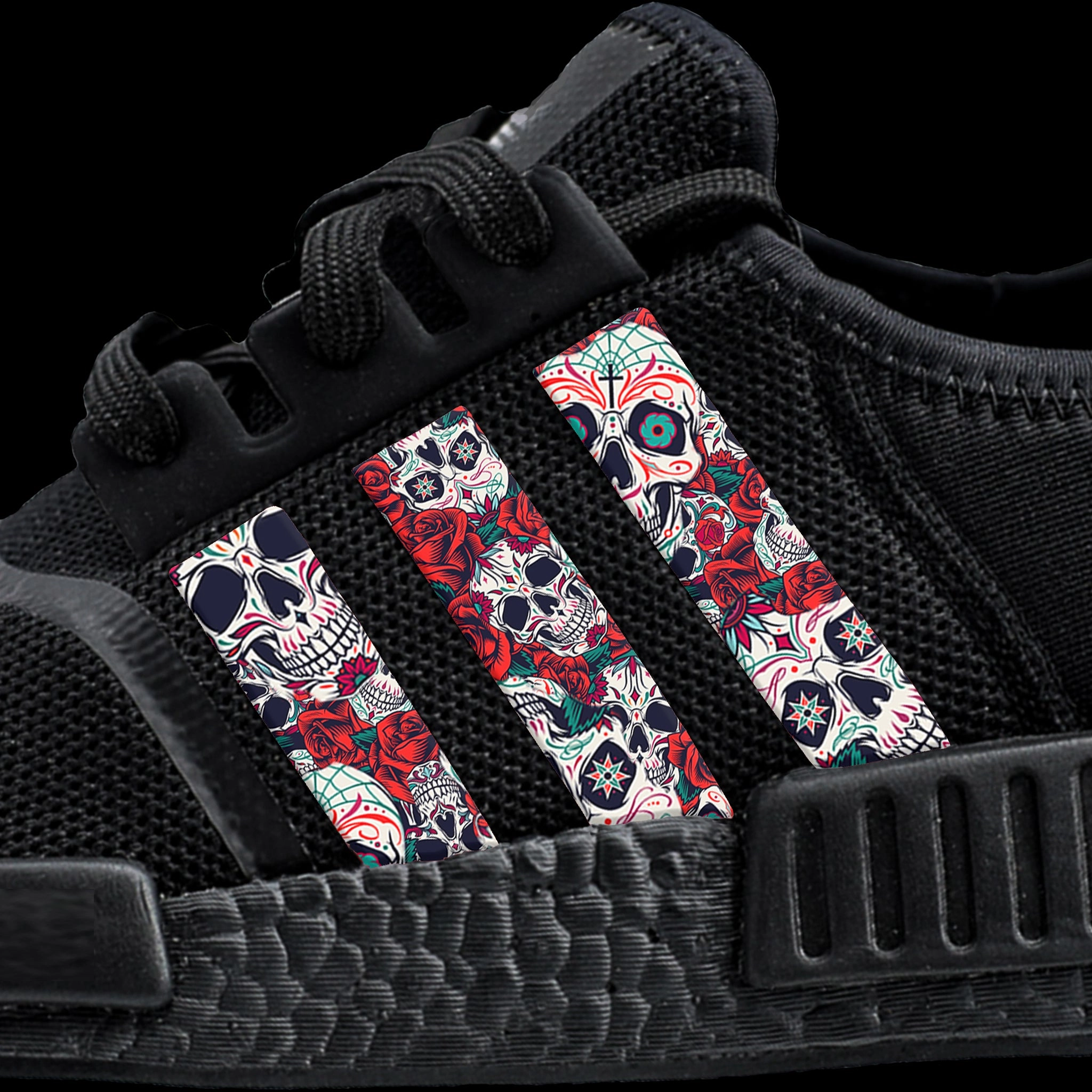 Adidas Disc Golf Shoes Red Day of the Dead Stripes for NMD