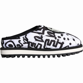 The Slippers Documentary Dolce & Gabbana Black White Quilted Logo Sandals Slides Shoes