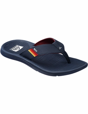 Reef Santa Ana Sandals in Grey/Ocean Sunset Flip Flops With Fish Hook Logo