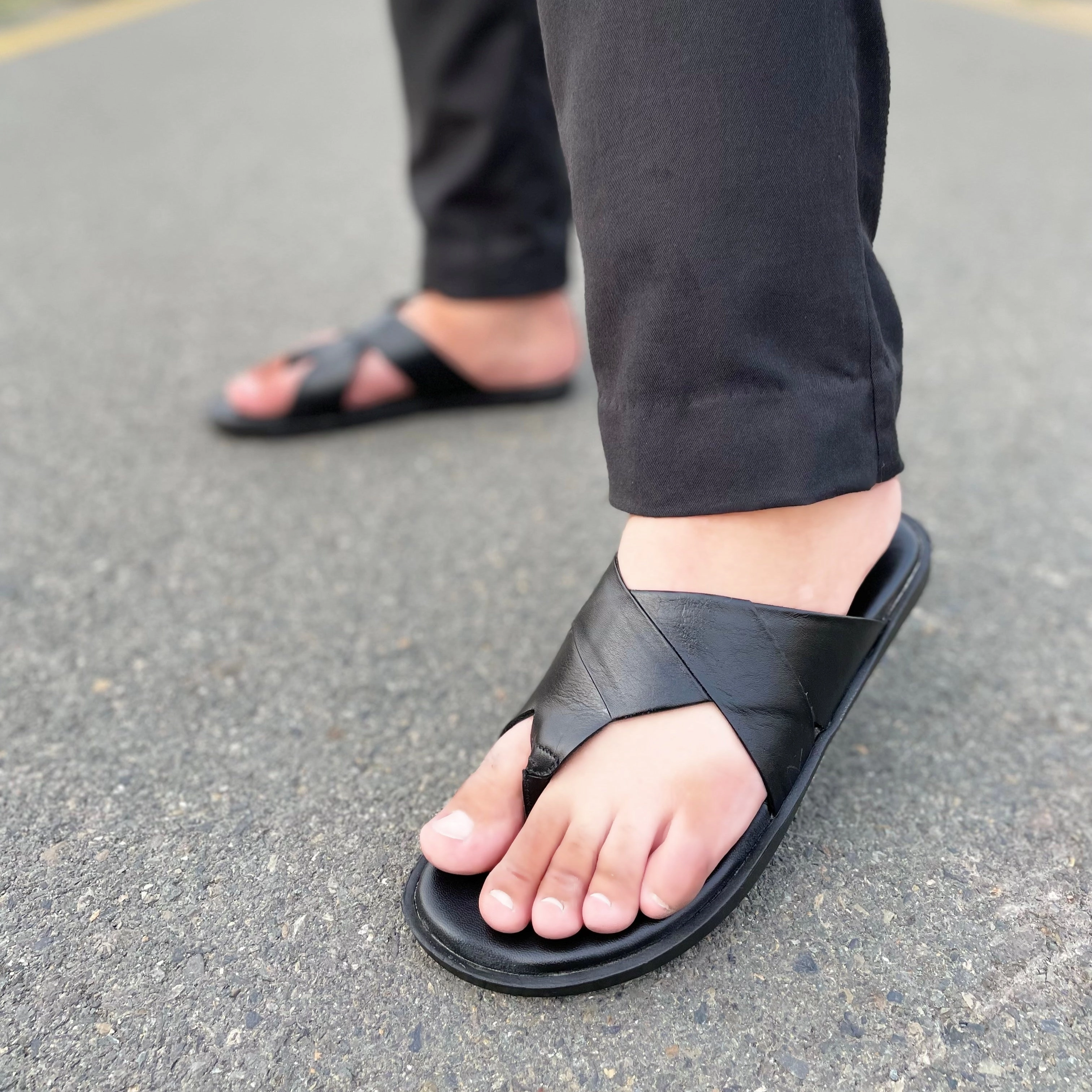 LS Pure leather Handmade FOOTNOVA Sandal LS-166 Simba Slippers