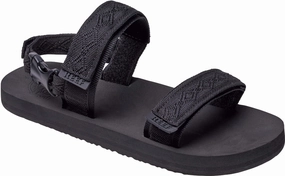 Adjustable Strap Flip Flops Reef Convertible Sandals in Black