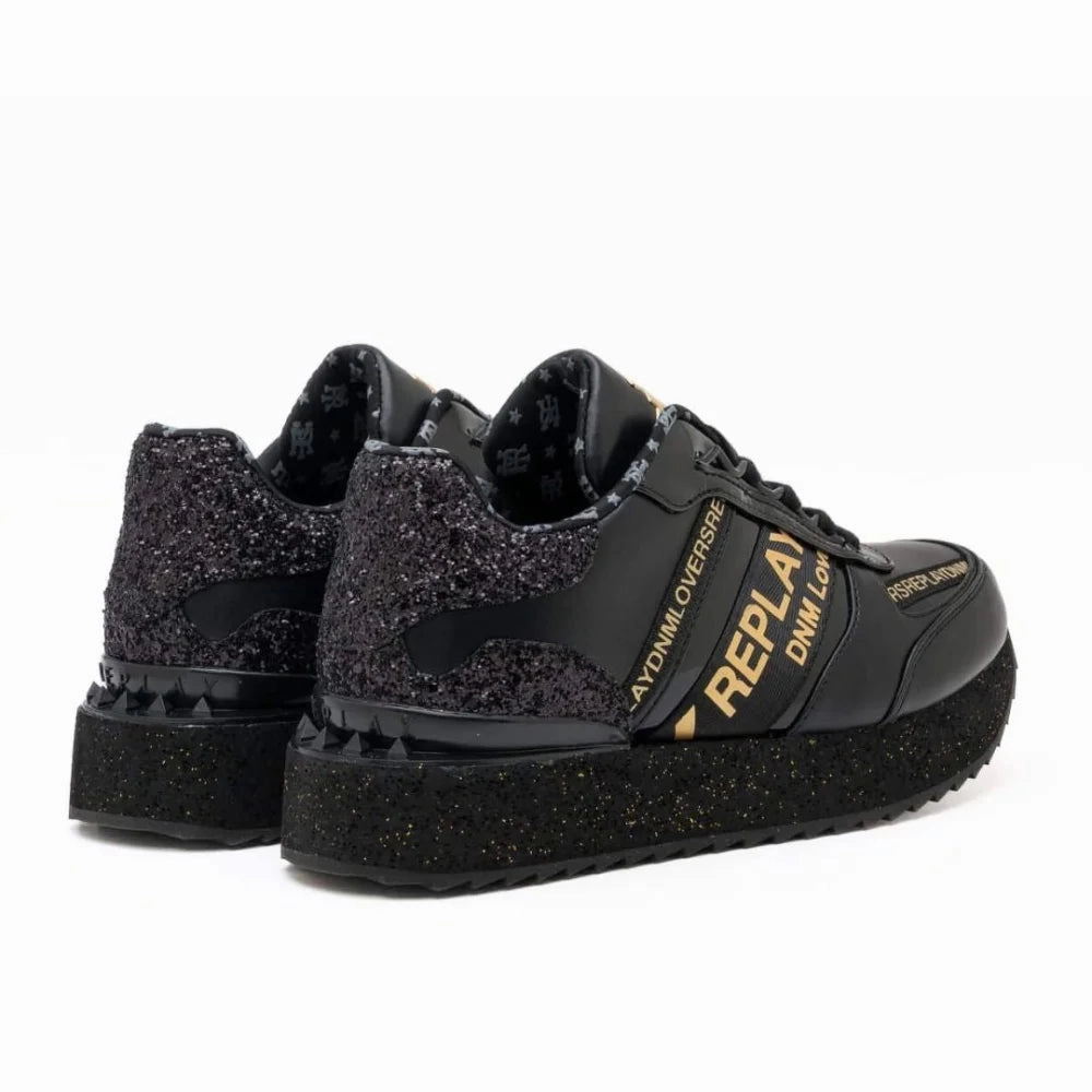 Sneakers Wedge Heel REPLAY Penny Women Sneakers RS630102S-BLKBLK