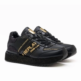 Sneakers On Motorcycle REPLAY Penny Women Sneakers RS630102S-BLKBLK