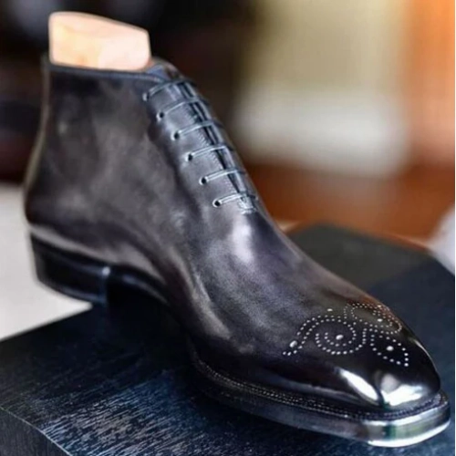 Custom-Made Boots Goodyear Welted Boot Handmade Boots Handcrafted Genuine Leather Boots chukka Boots Lace Up Vintage Formal Dress Mens Boots Utility Boots