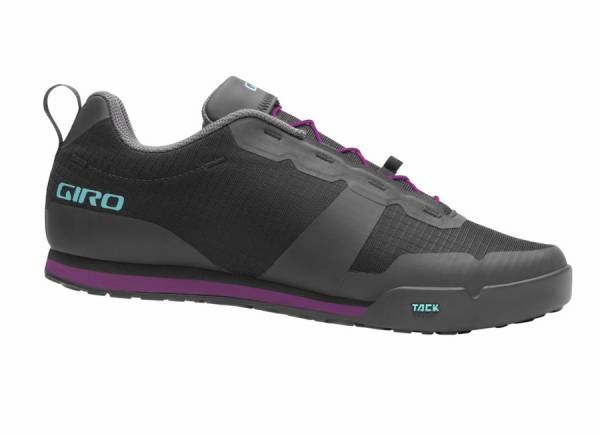 High Performing All-rounder Cycling Shoe Giro Tracker Fastlace MTB Shoe - Womens - Black-Throwback Purple