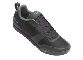 Cycling Shoe Power Meter Giro Tracker Fastlace MTB Shoe - Womens - Black-Throwback Purple