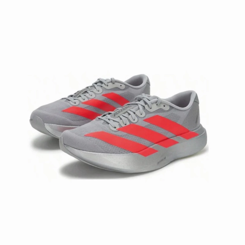 adidas - Adizero Evo SL W - Silver Metallic/Lucid Red - Women's [KI3383] Running Shoes For Bad Knees