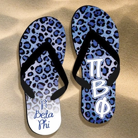 Flying In Flip Flops Pi Beta Phi Cheetah Print Flip Flops - SBL100 - SUB