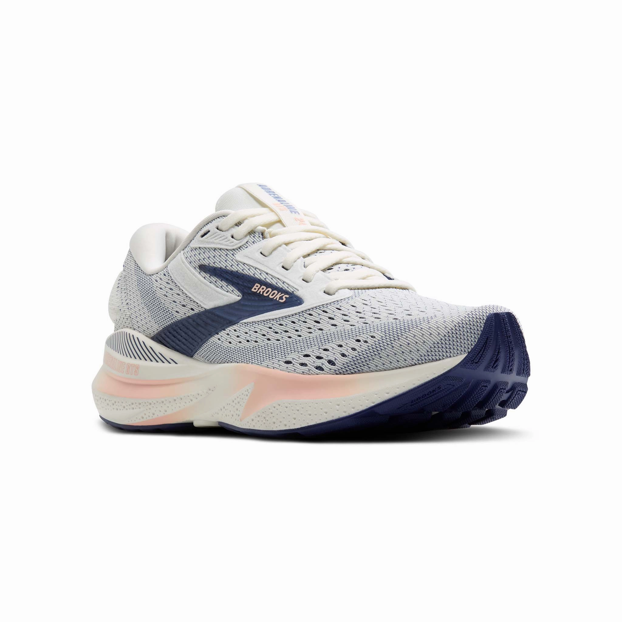 Brooks | Women's Adrenaline GTS 24 1D Running Shoes - Grey/Blue Ribbon/Peach High Drop Running Shoes