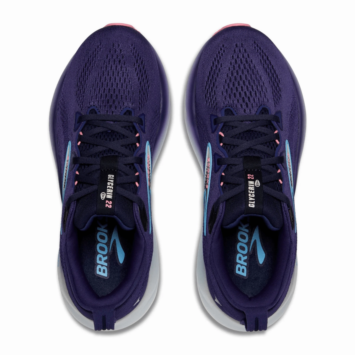 Brooks Women's Glycerine 22 Blue Ribbon/Peacoat/Dianthus Running Shoes With Sock