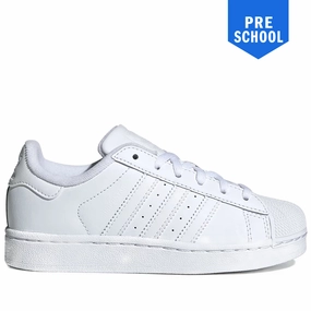 Adidas Shoes Velcro Pre School Adidas Superstar II Shoes - White/White