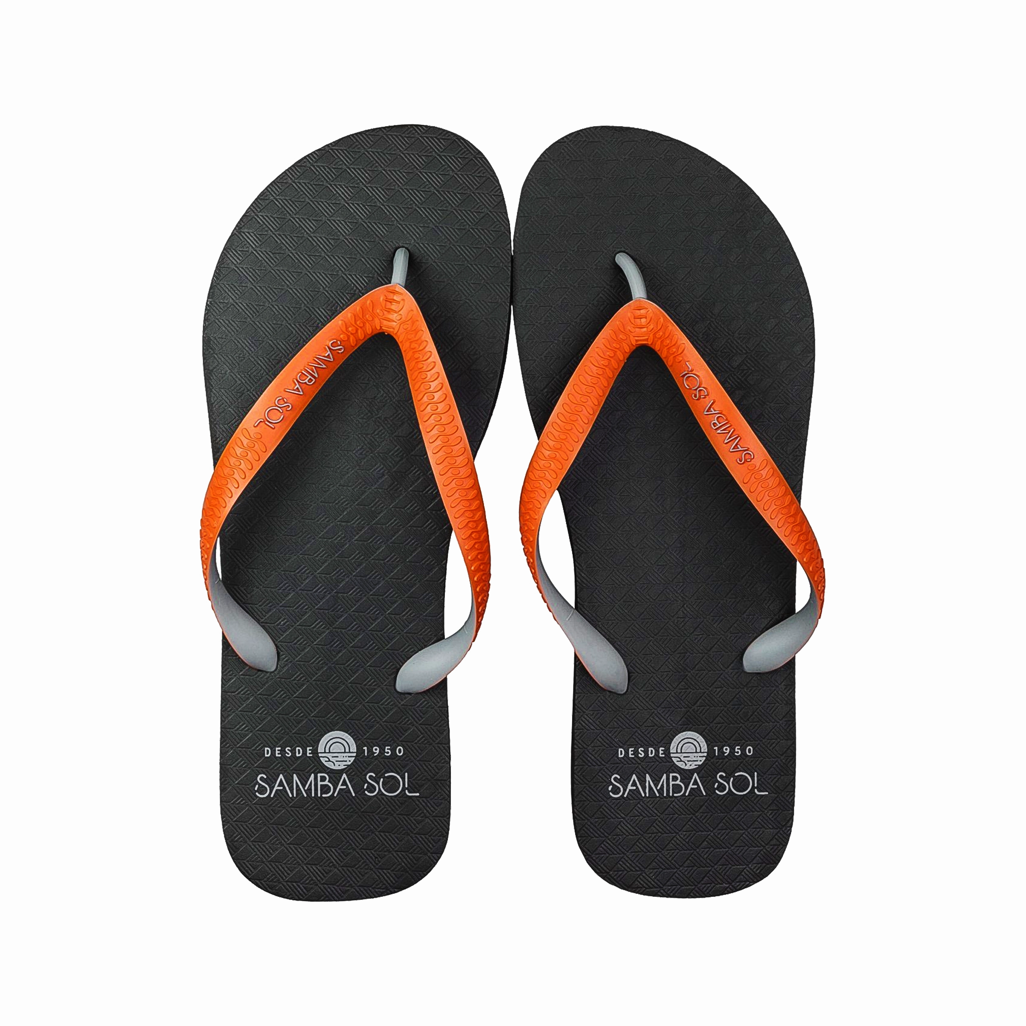 Samba Sol Mens Beach Collection Flip Flops - Black/Orange/Grey Flip Flops In Cold Weather