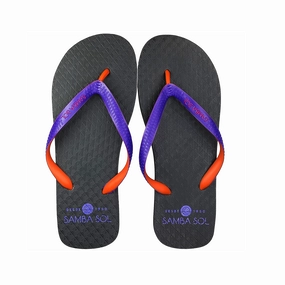 Flip Flops With Traction Samba Sol Mens Beach Collection Flip Flops - Black/Orange/Purple