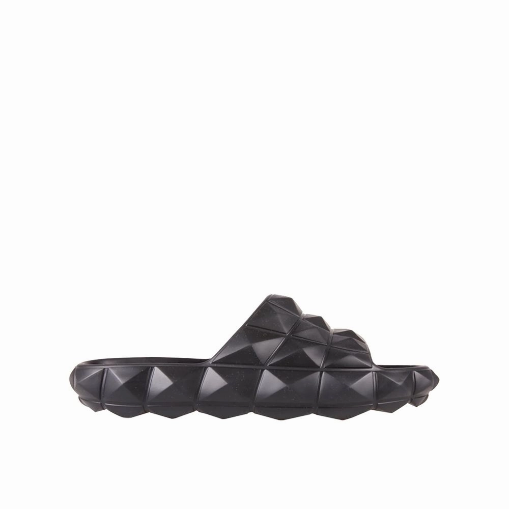 Valentino Garavani Black Rubber Slippers Sandals For Achilles Tendonitis