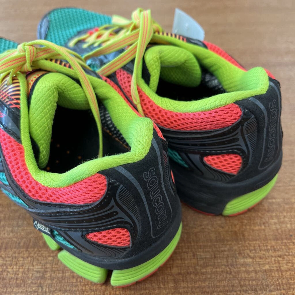 Saucony - Women's Ride 6 Running Shoes: Neon Green/Neon Pink-women-W9 Best Running Shoe For Knee