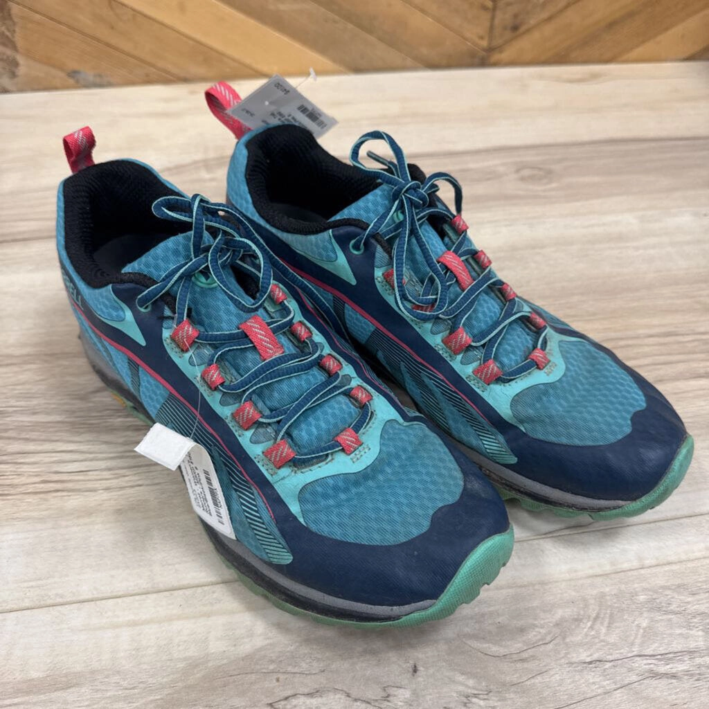 Merrell - Women's Trail Runners - MSRP $150: Blue/Black/Pink-women-9 Trail Running Shoes Course En Sentier