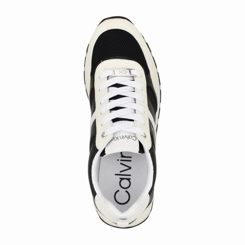 Silver Metallic Sneakers Calvin Klein Carlla Laceup Trainer Women - WHTBLK