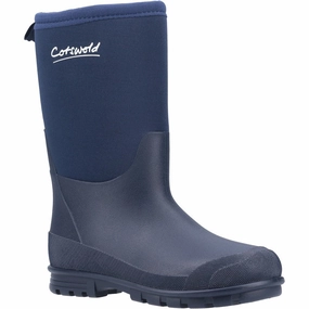Senior Hilly Neoprene Wellingtons Boots Navy Rack Waterproof