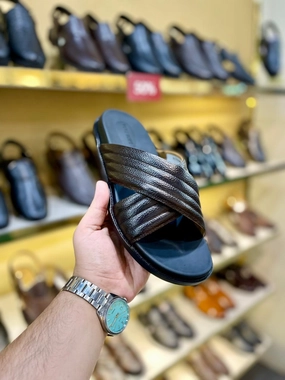 LS Pure Leather Handmade Hazel Stripe - TM Good Cheap Slippers