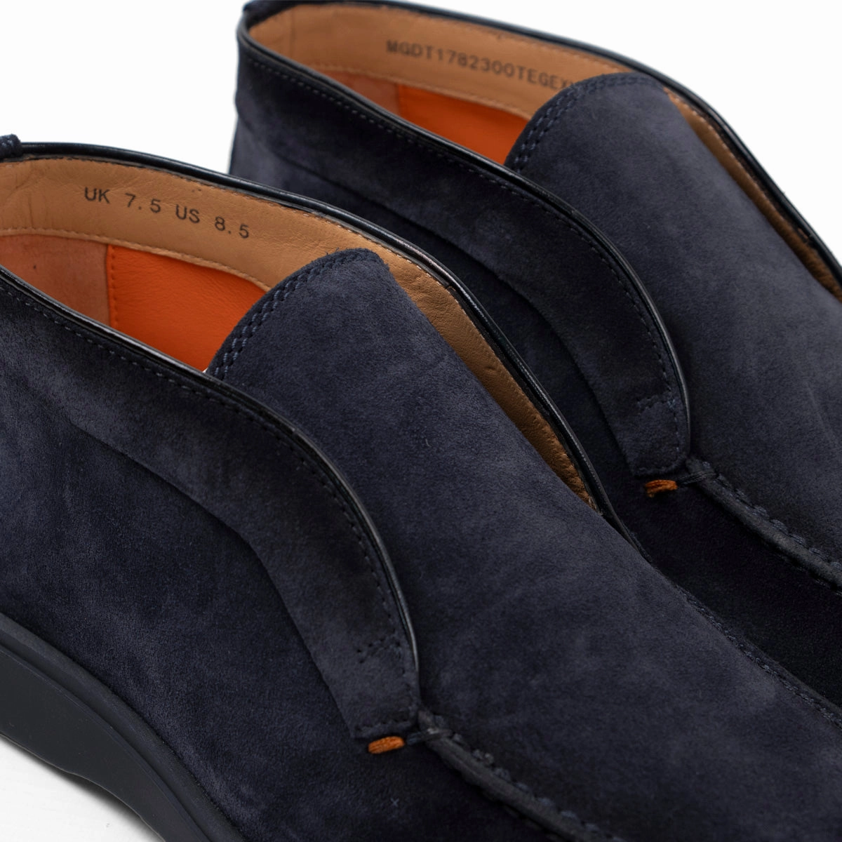 Moon Boots From The Eighties Santoni - Navy Blue Suede Desert Boots