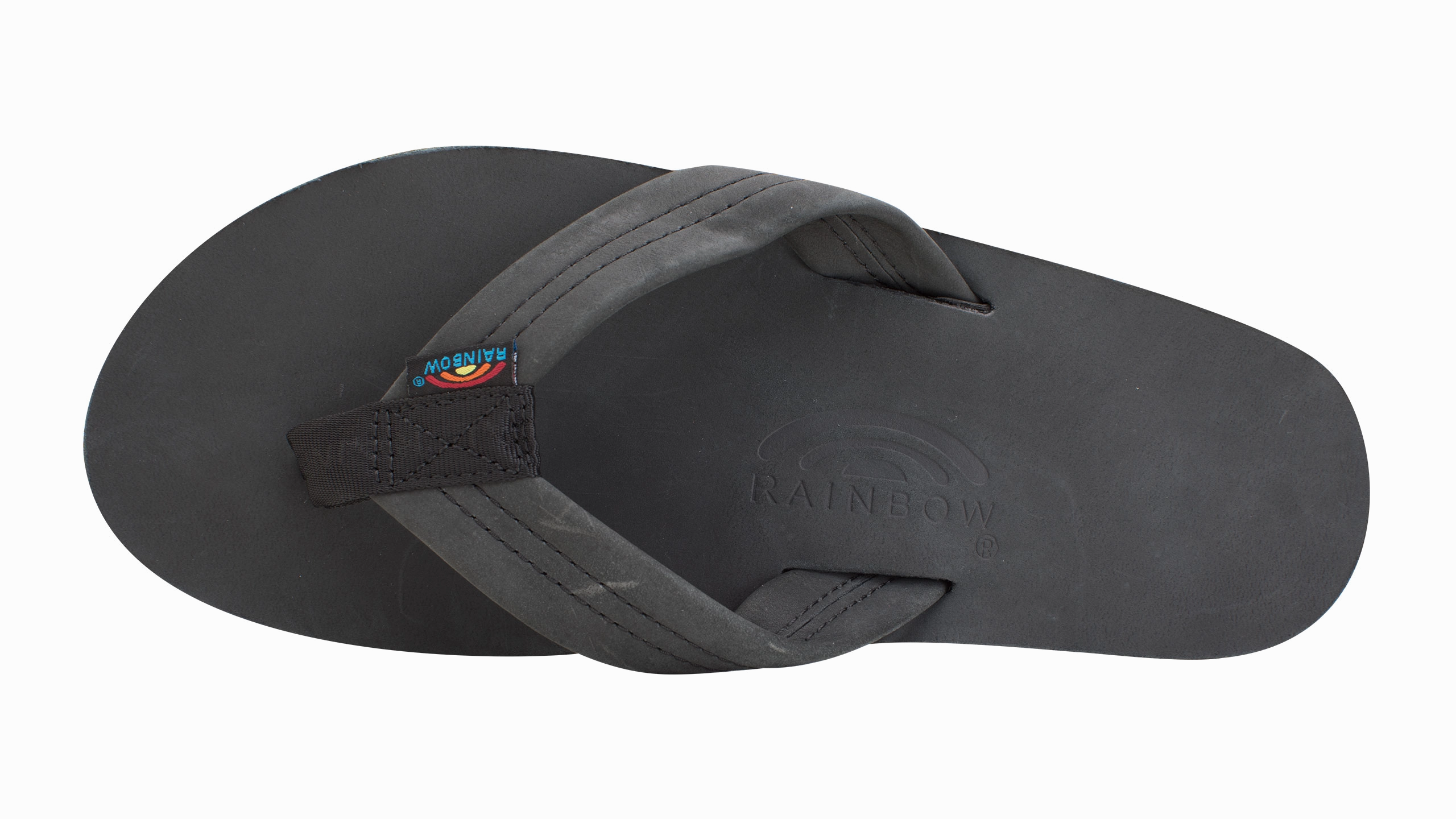Recycled Tire Flip Flops Single Layer Premier Leather Black (Men)