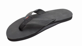 Spanish Word For Flip Flop Single Layer Premier Leather Black (Men)