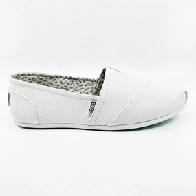 Perfect Shoes For Flat Feet Skechers Bobs Plush Peace & Love White Womens Size 10 Wide Casual Flats