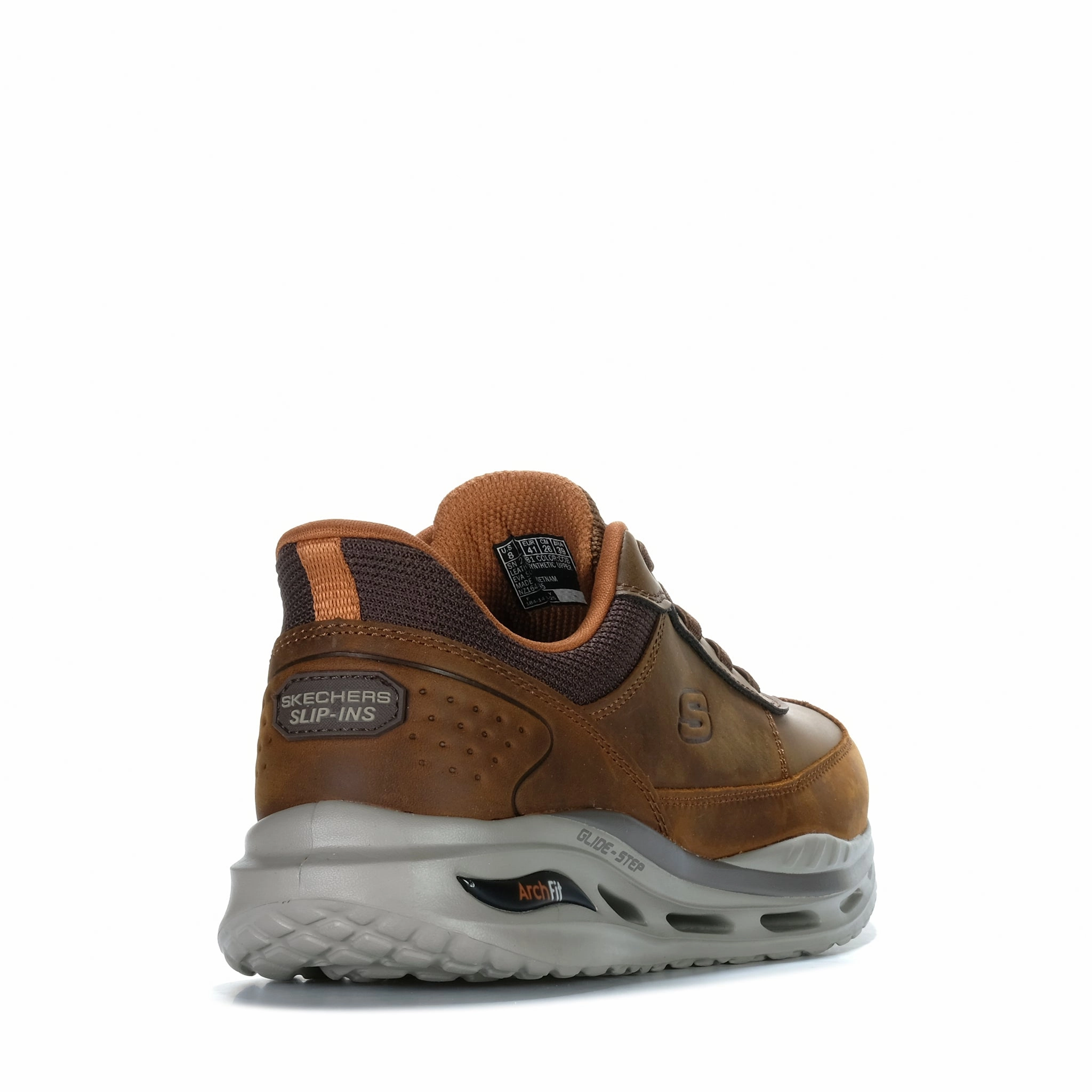 Wide Walking Skechers Slip-Ins: Arch Fit Orvan - Moxley Dark Brown 210981