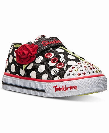 Sneakers Tretorn Skechers Toddler Girls' Twinkle Toes Shuffles Rosey Girl Sneakers from Finish Line