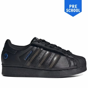 Pre School Adidas Superstar LED Lights Shoes - Black Alien Adidas Shoes