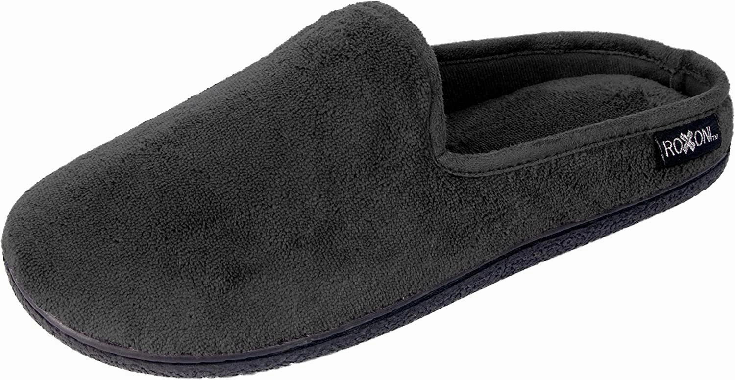 Roxoni Men's Slippers Slip On Terry Clog Comfort House Slipper Indoor/Outdoor North Face Outdoor Slippers