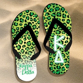 Kappa Delta Cheetah Print Flip Flops - SBL100 - SUB Flex Motion Flip Flops