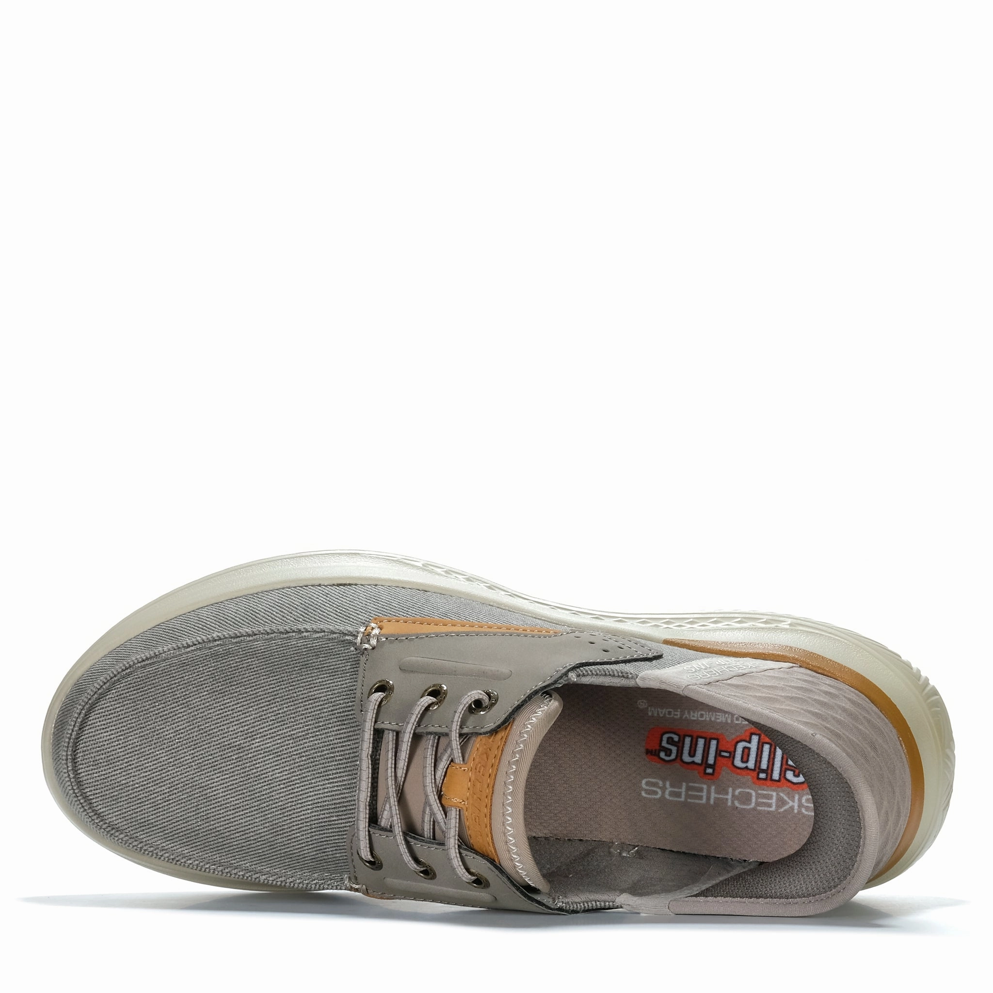 Skechers Slip-Ins Relaxed Fit: Hasting - Niko Taupe/Silver 20521 Best Stability Walking Shoes