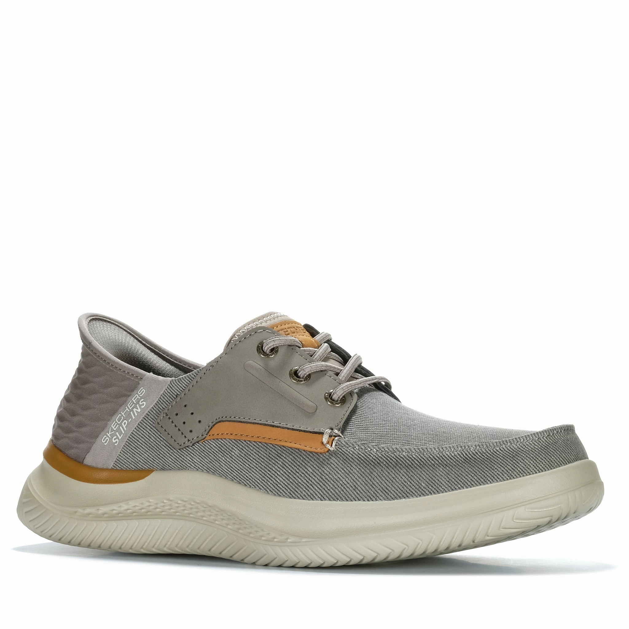 Go Walk Shoes Deals Skechers Slip-Ins Relaxed Fit: Hasting - Niko Taupe/Silver 20521