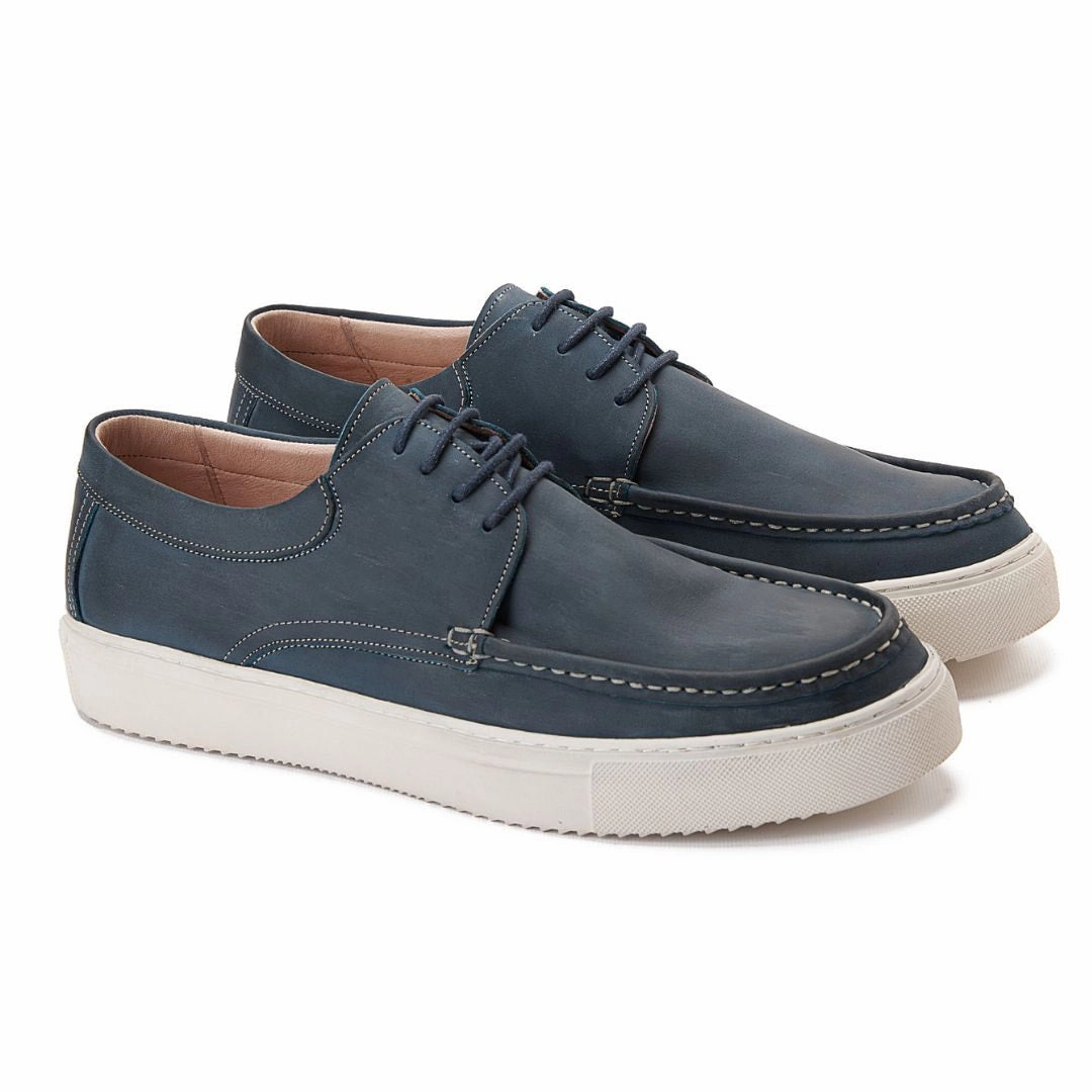 Flat Pointed Toe Shoes PATINA Causal Leather Shoes Men 200-10-NVY