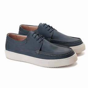 Comfortable Leather Flat Shoes PATINA Causal Leather Shoes Men 200-10-NVY