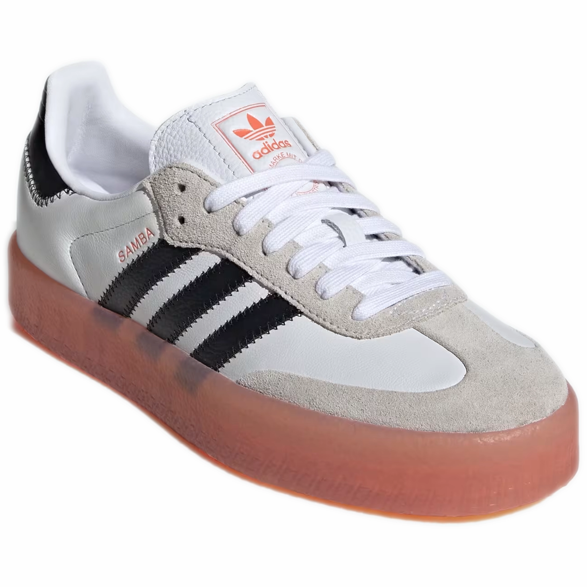 Gazelle Adidas Shoes Women's Adidas Sambae Shoes - Cloud White/Core Black/Semi Coral