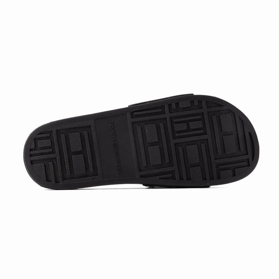 Tommy Hilfiger Dewts TH Monogram Slides Men - BLKRED Greek Sandals