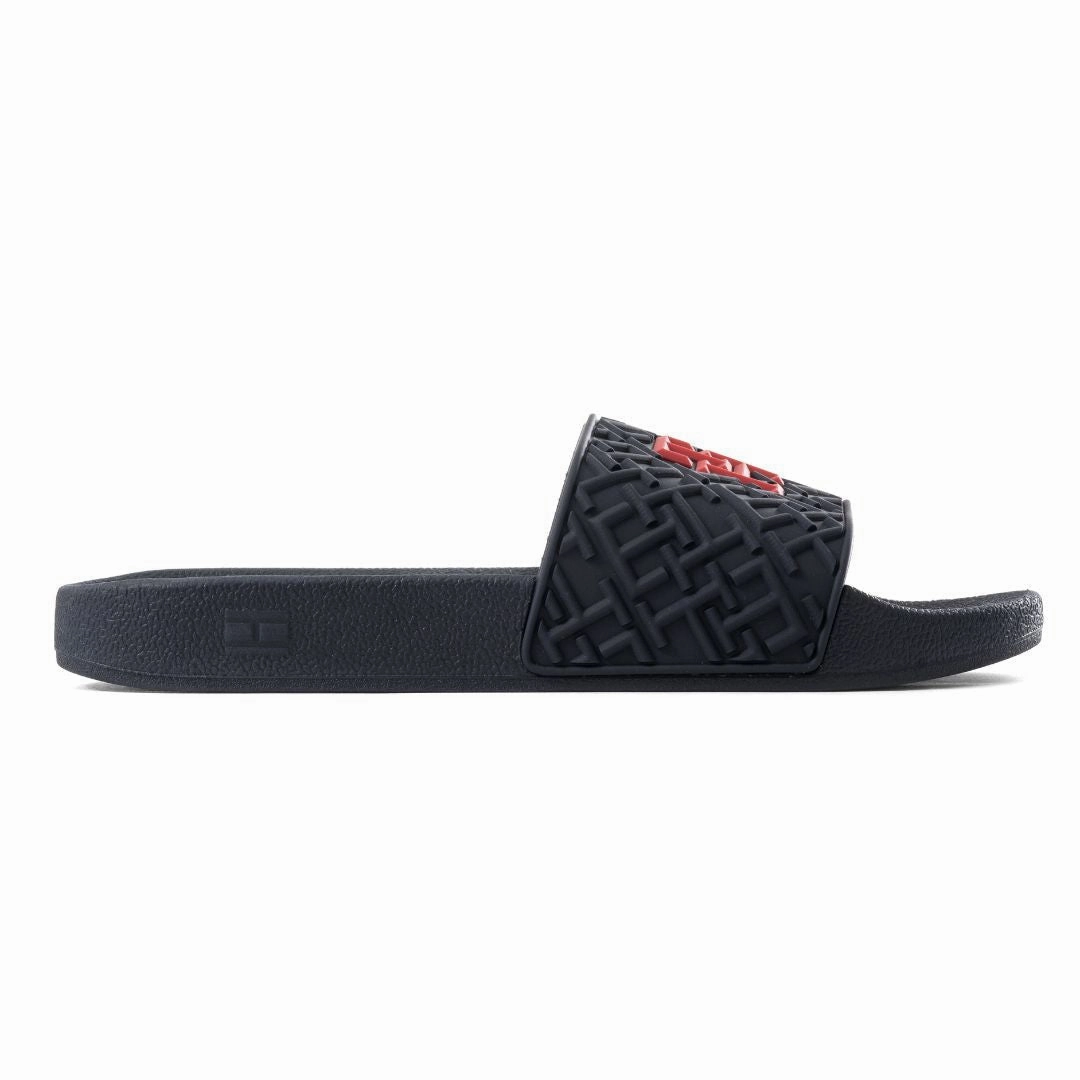 Tommy Hilfiger Dewts TH Monogram Slides Men - BLKRED Sandals For Wide Width