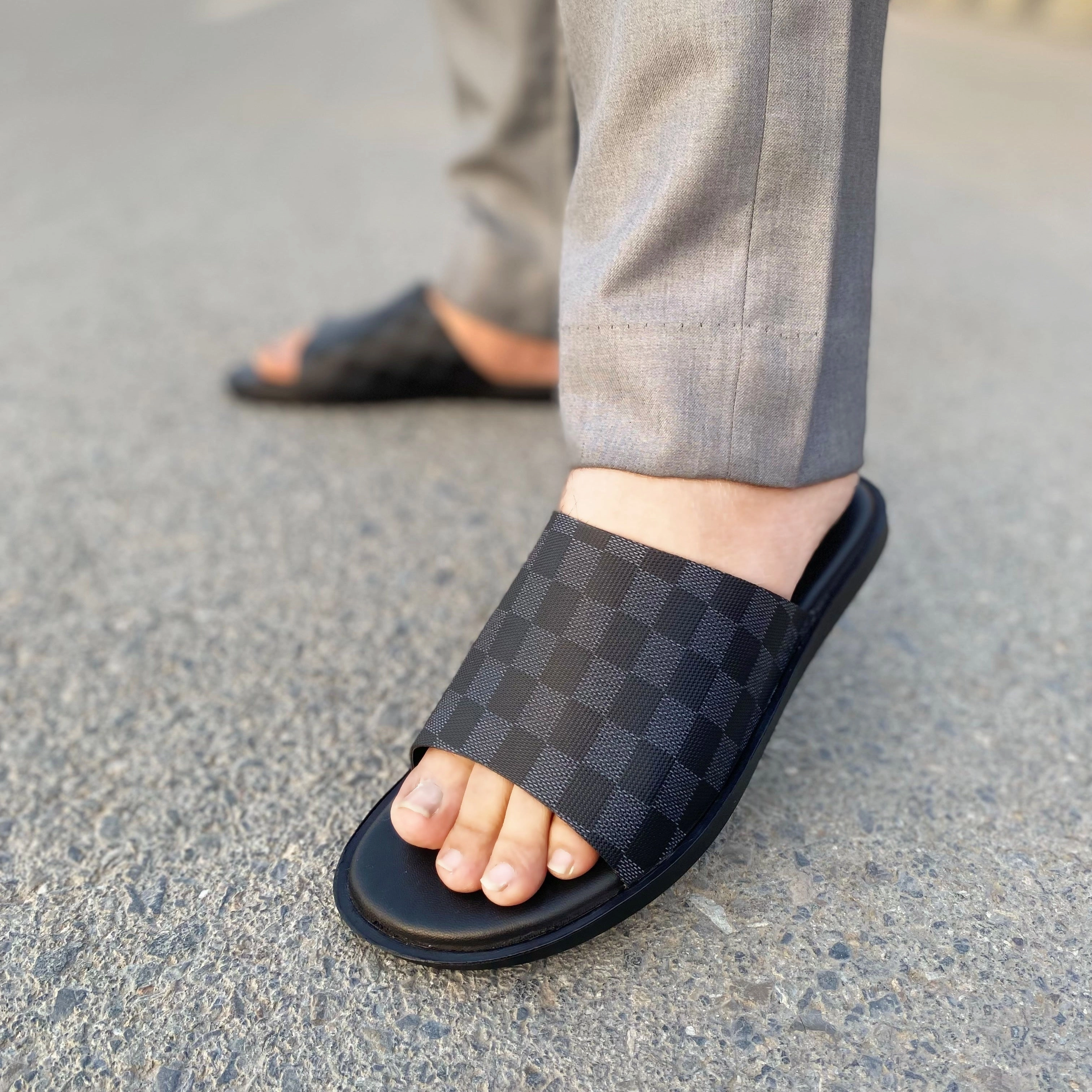 Pittsburgh Steelers Slippers LS Handmade Checkered Chappal LS-134 BLK