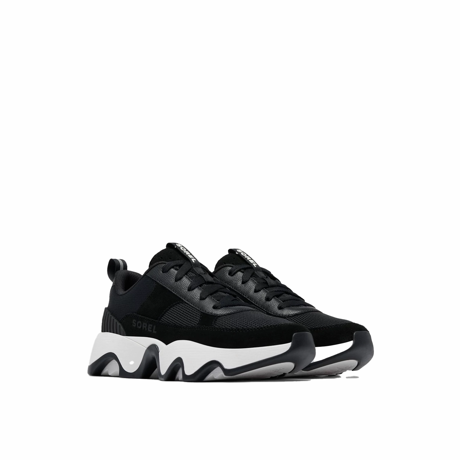 Sorel Women's Kinetic Impact II Wonder Lace Sneaker - Black / Sea Salt Waterproof Shoes Rain