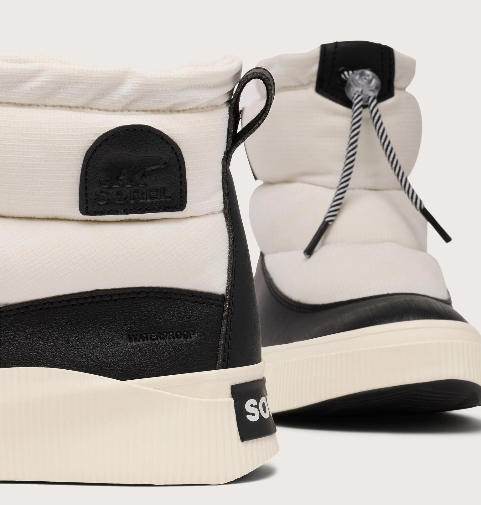 Sorel Women's OUT N ABOUT IV Puffy Waterproof Boot | Sea Salt /  Black Safety Shoes Waterproof