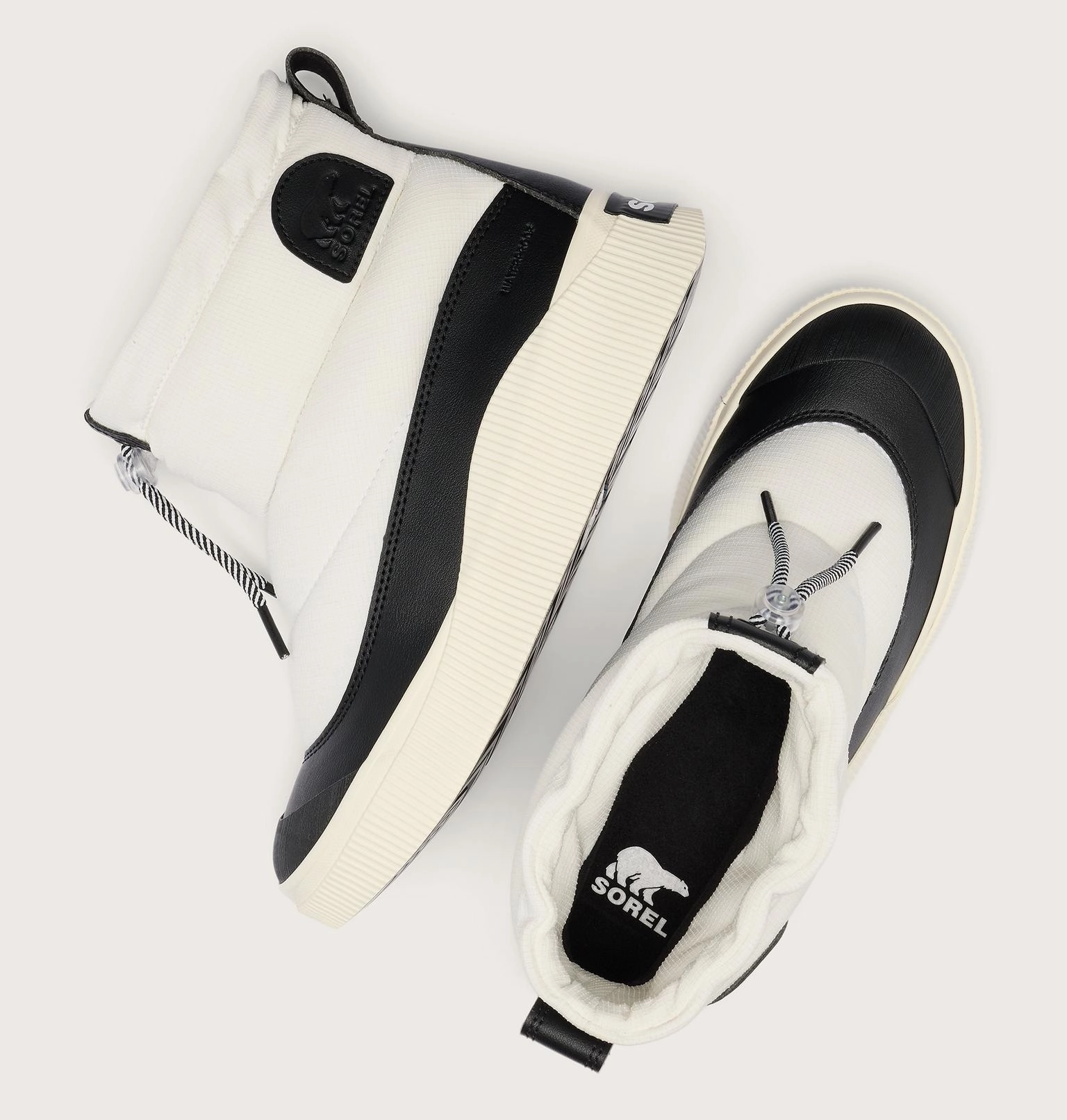 Sorel Women's OUT N ABOUT IV Puffy Waterproof Boot | Sea Salt /  Black Summit Waterproof Shoes